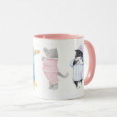 4 KATTEN IN PYJAMA Roze Combo Mok (Voorkant rechts)