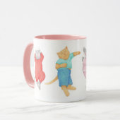 4 KATTEN IN PYJAMA Roze Combo Mok (Voorkant links)