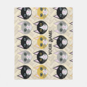 4 katten, visgraat beige fleece deken (Voorkant)