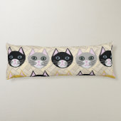 4 katten, visgraat beige lichaamskussen (Achterkant)