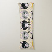 4 katten, visgraat beige lichaamskussen (Voorkant Verticaal)