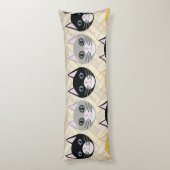 4 katten, visgraat beige lichaamskussen (Achterkant (Verticaal))