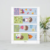 4 Kawaii Camping Friends Editable Bladwijzer (Staand voorkant)