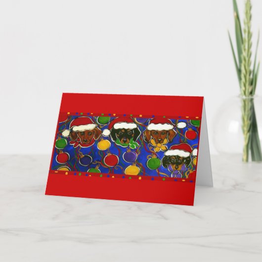 4 Kerst Doxies Kaart (Voorkant)