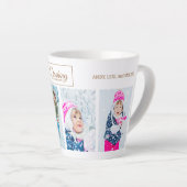 4 Kerst Foto Collage Dashing Sneeuw Grootouder Latte Mok (Rechterhoek)