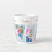 4 Kerst Foto Collage Dashing Sneeuw Grootouder Latte Mok (Voorkant)