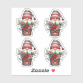 4 Kerst Gnome Vakantie Stickers (Vel)