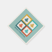 4 kerstbomen Retrodesign Servet (Hoek)