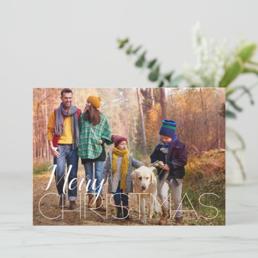 4 Kerstfotokerstfeest Feestdagenkaart (Staand voorkant)