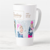 4 kerstfoto's die door de sneeuwgrootouder worden latte mok (Rechterhoek)