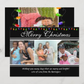 4 kerstkaart met kerstverlichting (Voorkant / Achterkant)