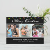 4 kerstkaart met kerstverlichting (Staand voorkant)