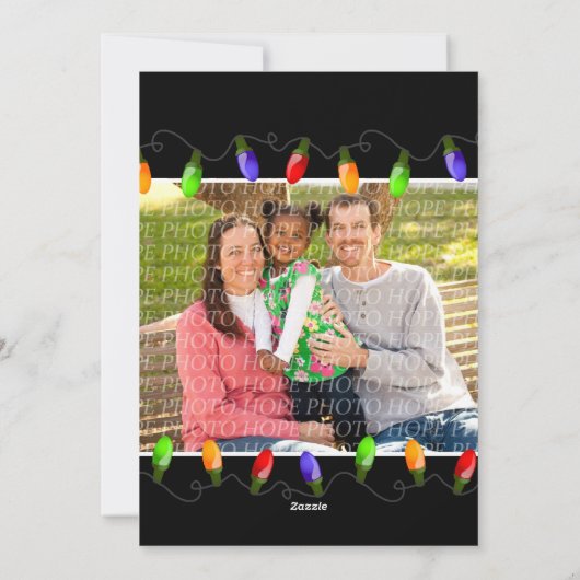 4 kerstkaart met kerstverlichting (Achterkant)