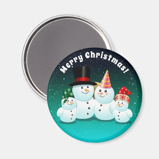 4 Kerstmannen Magneet (Voorkant / Achterkant)