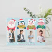 4 kersttekens fotofeestkaart feestdagenkaart (Staand voorkant)