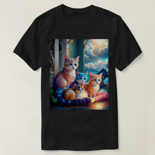 4 Kittens die poseren T-shirt (Design voorkant)
