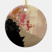 4 kleine monsters - door de stad lopen keramisch ornament (Voorkant)