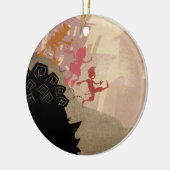 4 kleine monsters - door de stad lopen keramisch ornament (Links)