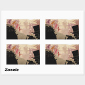 4 kleine monsters - door de stad lopen rechthoekige sticker (Vel)