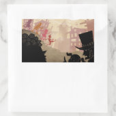 4 kleine monsters - door de stad lopen rechthoekige sticker (Tas)