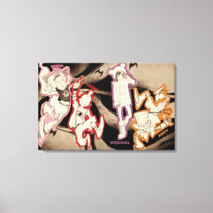 4 Kleine Monsters - Groep Canvas Afdruk