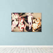 4 Kleine Monsters - Groep Canvas Afdruk (Insitu (Houten vloer))