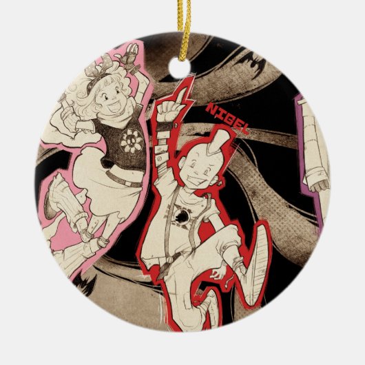 4 Kleine Monsters - Groep Keramisch Ornament (Voorkant)