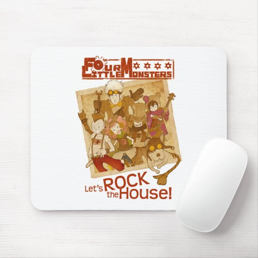 4 Kleine Monsters - Laten we het Huis in de steek Muismat (Met muis)