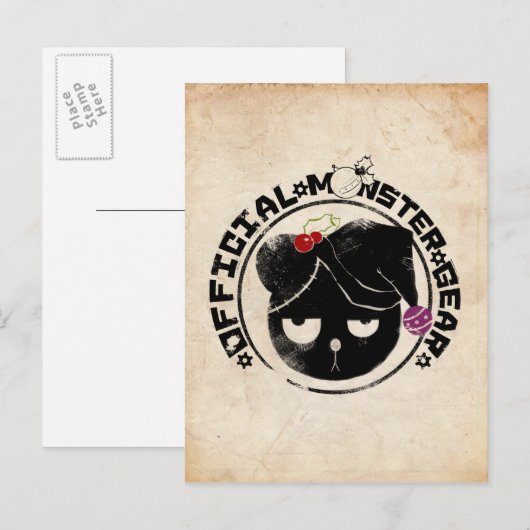 4 kleine Monsters - Michael Holiday Logo Feestdagenkaart (Voorkant / Achterkant)