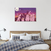 4 kleine monsters - Nachtelijke muziek Canvas Afdruk (Insitu (Slaapkamer))