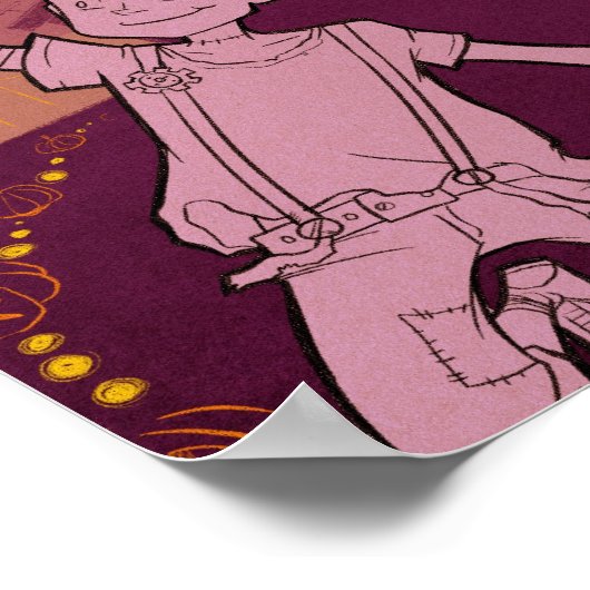 4 kleine monsters - Nachtelijke muziek Poster (Hoek)