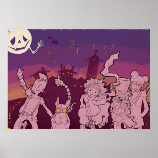 4 kleine monsters - Nachtelijke muziek Poster