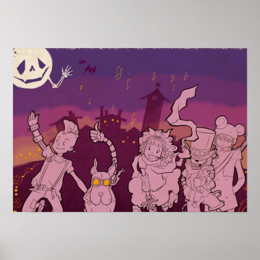 4 kleine monsters - Nachtelijke muziek Poster (Voorkant)