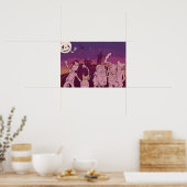 4 kleine monsters - Nachtelijke muziek Poster (Keuken)