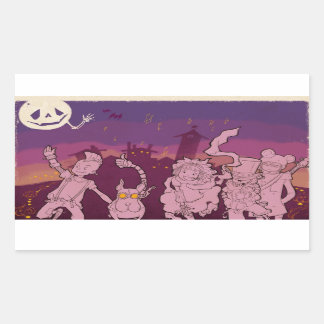 4 kleine monsters - Nachtelijke muziek Rechthoekige Sticker