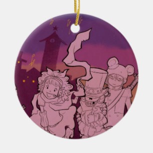 4 kleine monsters - Nachtmuziek Keramisch Ornament