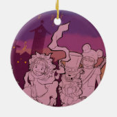 4 kleine monsters - Nachtmuziek Keramisch Ornament (Achterkant)