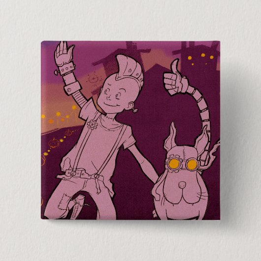 4 kleine monsters - Nachtmuziek Vierkante Button 5,1 Cm (Voorkant)