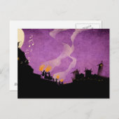 4 Kleine Monsters - 's nachts Briefkaart (Voorkant / Achterkant)