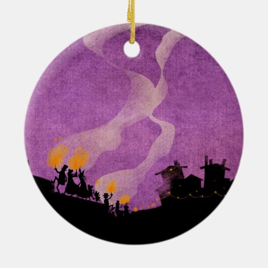 4 Kleine Monsters - 's nachts Keramisch Ornament (Achterkant)