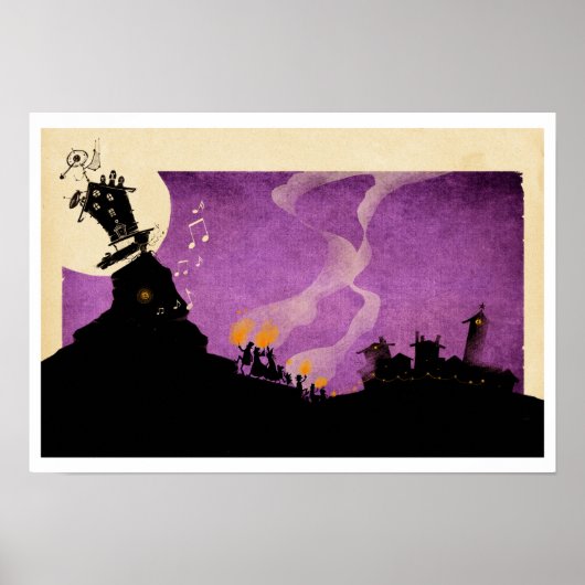 4 Kleine Monsters - 's nachts Poster (Voorkant)