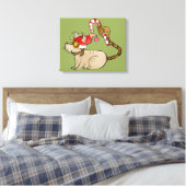 4 Kleine Monsters - Tesla Holiday Logo Canvas Afdruk (Insitu (Slaapkamer))