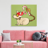 4 Kleine Monsters - Tesla Holiday Logo Canvas Afdruk (Insitu (Woonkamer))