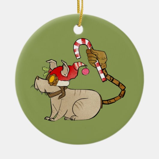 4 Kleine Monsters - Tesla Holiday Logo Keramisch Ornament (Voorkant)