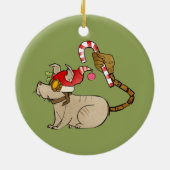 4 Kleine Monsters - Tesla Holiday Logo Keramisch Ornament (Achterkant)