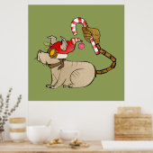 4 Kleine Monsters - Tesla Holiday Logo Poster (Keuken)