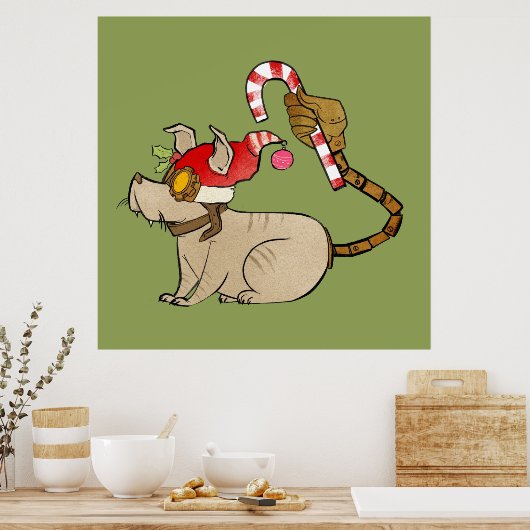 4 Kleine Monsters - Tesla Holiday Logo Poster (Keuken)