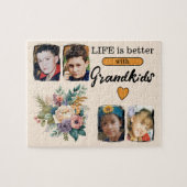 4 kleinkinderen foto bloemig sinaasappel legpuzzel (Horizontaal)