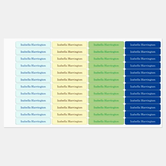 4 Kleur Douanenaam Ijzer-op Stoffenkleding Labels (Vel)