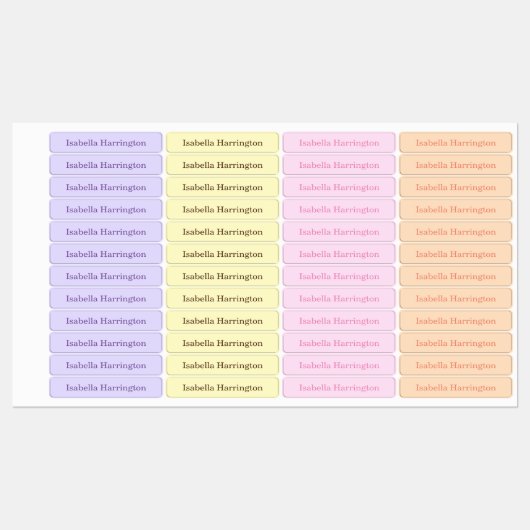 4 Kleur Douanenaam Ijzer-op Stoffenkleding Labels (Vel)
